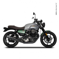 DOUBLE ECHAPPEMENT ZARD INOX NOIR MOTO GUZZI V7 850 - Version : racing, Options : noir, Matière : inox, Embout : embout inox