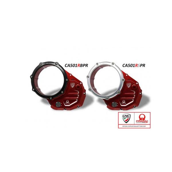 Carter d'embrayage à huile transparent Ducati Pramac Racing Limited Edition - Couleur : ROUGE/SILVER