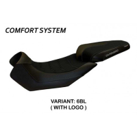 HOUSSE DE SELLE COMPATIBLE APRILIA CAPONORD 1200 (13-17) MODÈLE NUORO 2 - Logo : AVEC LOGO, Couleur : NOIR, Type : CONFORT 