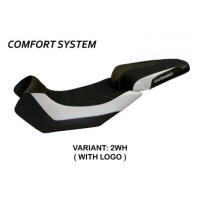 HOUSSE DE SELLE COMPATIBLE APRILIA CAPONORD 1200 (13-17) MODÈLE NUORO 2 - Couleur : NOIR, Type : CONFORT, Logo : AVEC LOGO