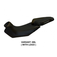 HOUSSE DE SELLE COMPATIBLE APRILIA CAPONORD 1200 (13-17) MODÈLE NUORO 2 - Logo : AVEC LOGO, Couleur : NOIR, Type : CONFORT