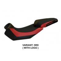HOUSSE DE SELLE COMPATIBLE APRILIA CAPONORD 1200 (13-17) MODÈLE NUORO 2 - Logo : AVEC LOGO, Couleur : NOIR, Type : CONFORT