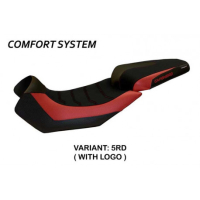 HOUSSE DE SELLE COMPATIBLE APRILIA CAPONORD 1200 (13-17) MODÈLE NUORO 2 - Couleur : BLANC, Type : CONFORT, Logo : AVEC LOGO