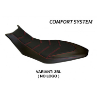 HOUSSE DE SELLE COMPATIBLE APRILIA DORSODURO 750 - 900 - 1200 (10-20) MODÈLE TRI - Logo : AVEC LOGO, Couleur : NOIR, Type : CONFORT 