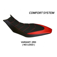 HOUSSE DE SELLE COMPATIBLE APRILIA DORSODURO 750 - 900 - 1200 (10-20) MODÈLE TRI - Logo : AVEC LOGO, Couleur : BLANC, Type : CONFORT