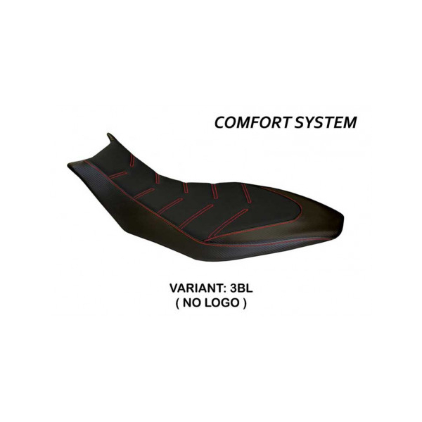 HOUSSE DE SELLE COMPATIBLE APRILIA DORSODURO 750 - 900 - 1200 (10-20) MODÈLE TRI - Couleur : NOIR, Logo : AVEC LOGO, Type : ULTRAGRIP