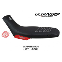 HOUSSE DE SELLE COMPATIBLE APRILIA TUAREG 660 (21-22) MODÈLE BORAS CONFORT, BLEU - Logo : AVEC LOGO, Couleur : JAUNE, Type : CONFORT