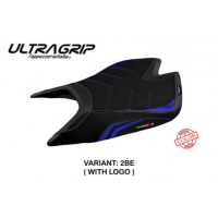 HOUSSE DE SELLE COMPATIBLE APRILIA TUONO V4 FACTORY (21-22) MODÈLE NASHUA SPECIA - Logo : AVEC LOGO, Couleur : BLEU, Type : CONFORT