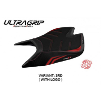 HOUSSE DE SELLE COMPATIBLE APRILIA TUONO V4 FACTORY (21-22) MODÈLE NASHUA SPECIA - Logo : AVEC LOGO, Couleur : BLEU, Type : CONFORT