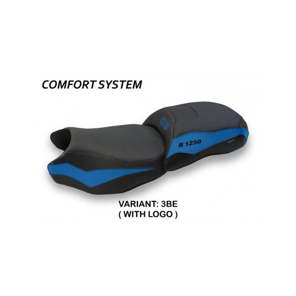 HOUSSE DE SELLE COMPATIBLE BMW R 1250 GS (19-22) MODÈLE JACHAL - Couleur : BLANC, Type : CONFORT, Logo : AVEC LOGO