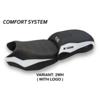 HOUSSE DE SELLE COMPATIBLE BMW R 1250 GS (19-22) MODÈLE JACHAL - Couleur : BLANC, Type : CONFORT, Logo : AVEC LOGO
