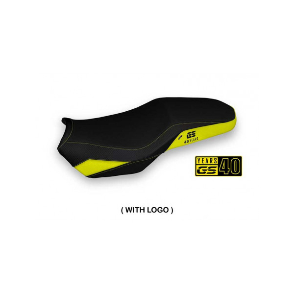 HOUSSE DE SELLE COMPATIBLE BMW F 750/850 GS (18-22) MODÈLE OFFIDA - Logo : AVEC LOGO, Couleur : JAUNE, Type : STANDARD