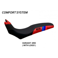 HOUSSE DE SELLE COMPATIBLE BMW F 700/800 GS (08-18) MODÈLE BARONE ANNIVERSARY - Couleur : NOIR, Type : CONFORT, Logo : AVEC LOGO