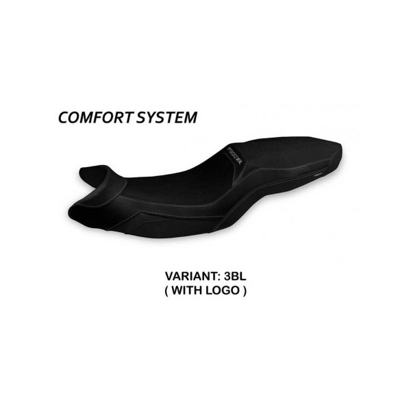 HOUSSE DE SELLE COMPATIBLE BMW F 900 XR (19-22) MODÈLE TARTU - Couleur : NOIR, Type : CONFORT, Logo : AVEC LOGO