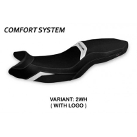 HOUSSE DE SELLE COMPATIBLE BMW F 900 XR (19-22) MODÈLE TARTU - Logo : AVEC LOGO, Couleur : BLANC, Type : CONFORT
