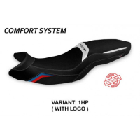 HOUSSE DE SELLE COMPATIBLE BMW F 900 XR (19-22) MODÈLE TARTU SPECIAL COLOR - Logo : AVEC LOGO, Couleur : OR - ARGENT, Type : CONFORT