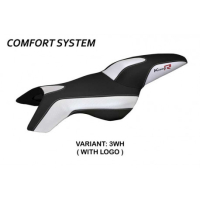 HOUSSE DE SELLE COMPATIBLE BMW K 1300 R (09-16) MODÈLE BOSTON - Logo : AVEC LOGO, Couleur : BLANC, Type : CONFORT