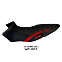 HOUSSE DE SELLE COMPATIBLE BUELL XB 12 S - XB 12 SX (19-21) MODÈLE AVIGNONE - Logo : AVEC LOGO, Couleur : ROUGE, Type : CONFORT