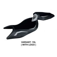 HOUSSE DE SELLE COMPATIBLE APRILIA RS 660 (21-22) MODÈLE NAXOS ULTRAGRIP, ROUGE, - Logo : AVEC LOGO, Couleur : NOIR, Type : ULTRAGRIP
