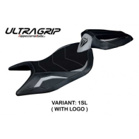 HOUSSE DE SELLE COMPATIBLE APRILIA RS 660 (21-22) MODÈLE NAXOS ULTRAGRIP, ROUGE, - Logo : AVEC LOGO, Couleur : NOIR, Type : ULTRAGRIP
