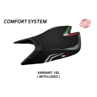 HOUSSE DE SELLE COMPATIBLE APRILIA RSV4 (21-22) MODÈLE LEON SPECIAL COLOR ULTRAG - Logo : AVEC LOGO, Couleur : TRICOLORE, Type : CONFORT