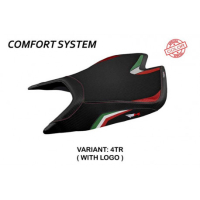 HOUSSE DE SELLE COMPATIBLE APRILIA RSV4 (21-22) MODÈLE LEON SPECIAL COLOR ULTRAG - Logo : AVEC LOGO, Couleur : TRICOLORE, Type : CONFORT