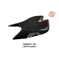 HOUSSE DE SELLE COMPATIBLE APRILIA RSV4 (21-22) MODÈLE LEON SPECIAL COLOR ULTRAG - Logo : AVEC LOGO, Couleur : TRICOLORE, Type : CONFORT