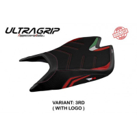 HOUSSE DE SELLE COMPATIBLE APRILIA RSV4 (21-22) MODÈLE LEON SPECIAL COLOR ULTRAG - Logo : AVEC LOGO, Couleur : TRICOLORE, Type : CONFORT