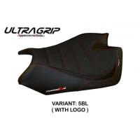 HOUSSE DE SELLE COMPATIBLE APRILIA TUONO V4 (11-20) MODÈLE TANAMI - Logo : AVEC LOGO, Couleur : NOIR, Type : ULTRAGRIP 