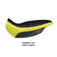 HOUSSE DE SELLE COMPATIBLE BMW R 1150 GS ADVENTURE (02-06) MODÈLE GIARRE - Logo : AVEC LOGO, Couleur : JAUNE, Type : CONFORT