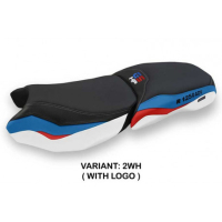 HOUSSE DE SELLE COMPATIBLE BMW R 1250 GS ADVENTURE (19-22) MODÈLE BACENO - Couleur : NOIR, Type : STANDARD, Logo : AVEC LOGO