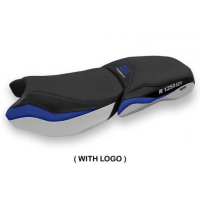 HOUSSE DE SELLE COMPATIBLE BMW R 1250 GS ADVENTURE (19-22) MODÈLE GIGNESE - Type : STANDARD, Logo : AVEC LOGO, Couleur : BLEU BLANC 