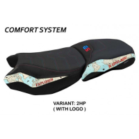 HOUSSE DE SELLE COMPATIBLE BMW R 1250 GS ADVENTURE (19-22) MODÈLE MAPELLO MPS - Logo : AVEC LOGO, Couleur : BEIGE, Type : CONFORT
