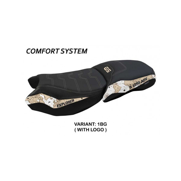HOUSSE DE SELLE COMPATIBLE BMW R 1250 GS ADVENTURE (19-22) MODÈLE MAPELLO MPS - Type : CONFORT, Logo : AVEC LOGO, Couleur : COULEUR HP