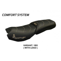 HOUSSE DE SELLE COMPATIBLE BMW R 1250 GS ADVENTURE (19-22) MODÈLE DAMTIA - Type : CONFORT, Logo : AVEC LOGO, Couleur : BEIGE 