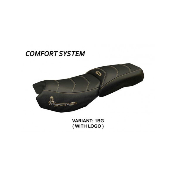 HOUSSE DE SELLE COMPATIBLE BMW R 1250 GS ADVENTURE (19-22) MODÈLE DAMTIA - Logo : AVEC LOGO, Couleur : COULEUR HP, Type : CONFORT