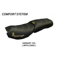 HOUSSE DE SELLE COMPATIBLE BMW R 1250 GS ADVENTURE (19-22) MODÈLE DAMTIA - Couleur : JAUNE, Type : CONFORT, Logo : AVEC LOGO