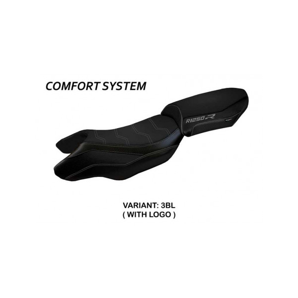 HOUSSE DE SELLE COMPATIBLE BMW R 1250 R (19-22) MODÈLE PUMA - Couleur : NOIR, Type : STANDARD, Logo : AVEC LOGO