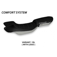 HOUSSE DE SELLE COMPATIBLE BMW R 1250 R (19-22) MODÈLE POLICORO 1 - Logo : AVEC LOGO, Couleur : ARGENT, Type : CONFORT