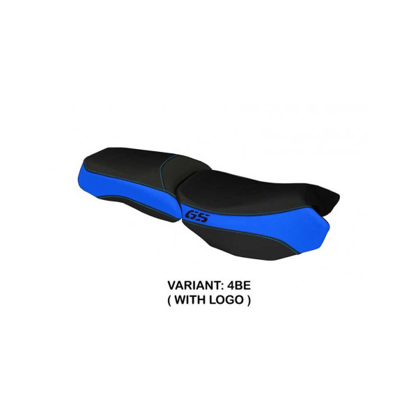 HOUSSE DE SELLE COMPATIBLE BMW R 1200 GS ADVENTURE (13-18) MODÈLE BOLOGNA CARBON - Couleur : BLEU, Type : STANDARD, Logo : AVEC LOGO