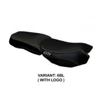 HOUSSE DE SELLE COMPATIBLE BMW R 1200 GS ADVENTURE (13-18) MODÈLE BOLOGNA CARBON - Logo : AVEC LOGO, Couleur : BLANC, Type : STANDARD