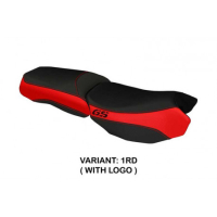 HOUSSE DE SELLE COMPATIBLE BMW R 1200 GS ADVENTURE (13-18) MODÈLE BOLOGNA CARBON - Logo : AVEC LOGO, Couleur : BLANC, Type : STANDARD
