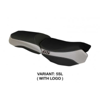 HOUSSE DE SELLE COMPATIBLE BMW R 1200 GS ADVENTURE (13-18) MODÈLE BOLOGNA CARBON - Logo : AVEC LOGO, Couleur : BLANC, Type : STANDARD