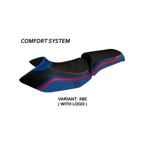 HOUSSE DE SELLE COMPATIBLE BMW R 1200 GS (05-12) MODÈLE LYON 1 - Logo : AVEC LOGO, Couleur : BLEU, Type : CONFORT