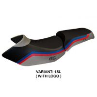 HOUSSE DE SELLE COMPATIBLE BMW R 1200 GS (05-12) MODÈLE LYON 1 - Logo : AVEC LOGO, Couleur : ARGENT, Type : CONFORT