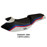 HOUSSE DE SELLE COMPATIBLE BMW R 1200 GS (05-12) MODÈLE LYON 1 - Logo : AVEC LOGO, Couleur : ARGENT, Type : CONFORT