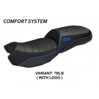HOUSSE DE SELLE COMPATIBLE BMW R 1200 GS (13-18) MODÈLE ORTIGIA BORD 2 - Logo : AVEC LOGO, Couleur : NOIR BLEU, Type : CONFORT