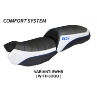 HOUSSE DE SELLE COMPATIBLE BMW R 1200 GS (13-18) MODÈLE ORTIGIA BORD 2 - Logo : AVEC LOGO, Couleur : NOIR BLEU, Type : CONFORT