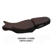 HOUSSE DE SELLE COMPATIBLE BMW R 1200 NINE T (14-22) MODÈLE ARNES - Logo : AVEC LOGO, Couleur : NOIR, Type : STANDARD