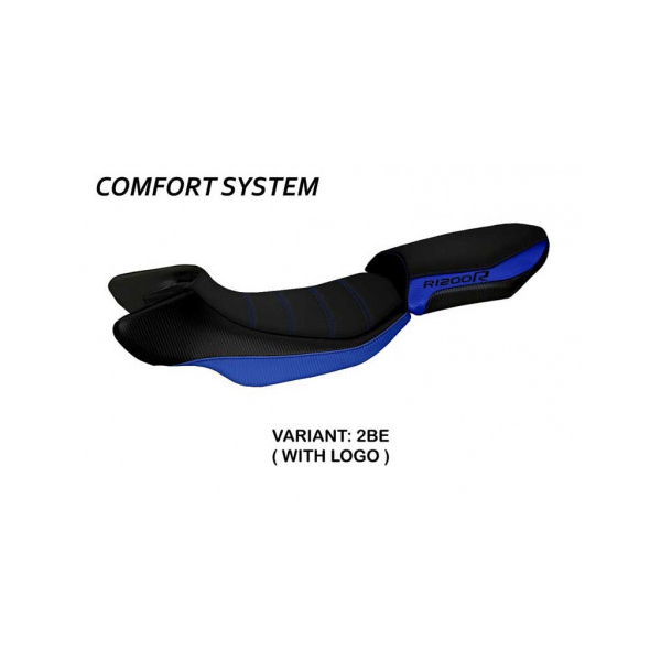 HOUSSE DE SELLE COMPATIBLE BMW R 1200 R (15-18) MODÈLE AURELIA COLOR - Logo : AVEC LOGO, Couleur : BLEU, Type : CONFORT